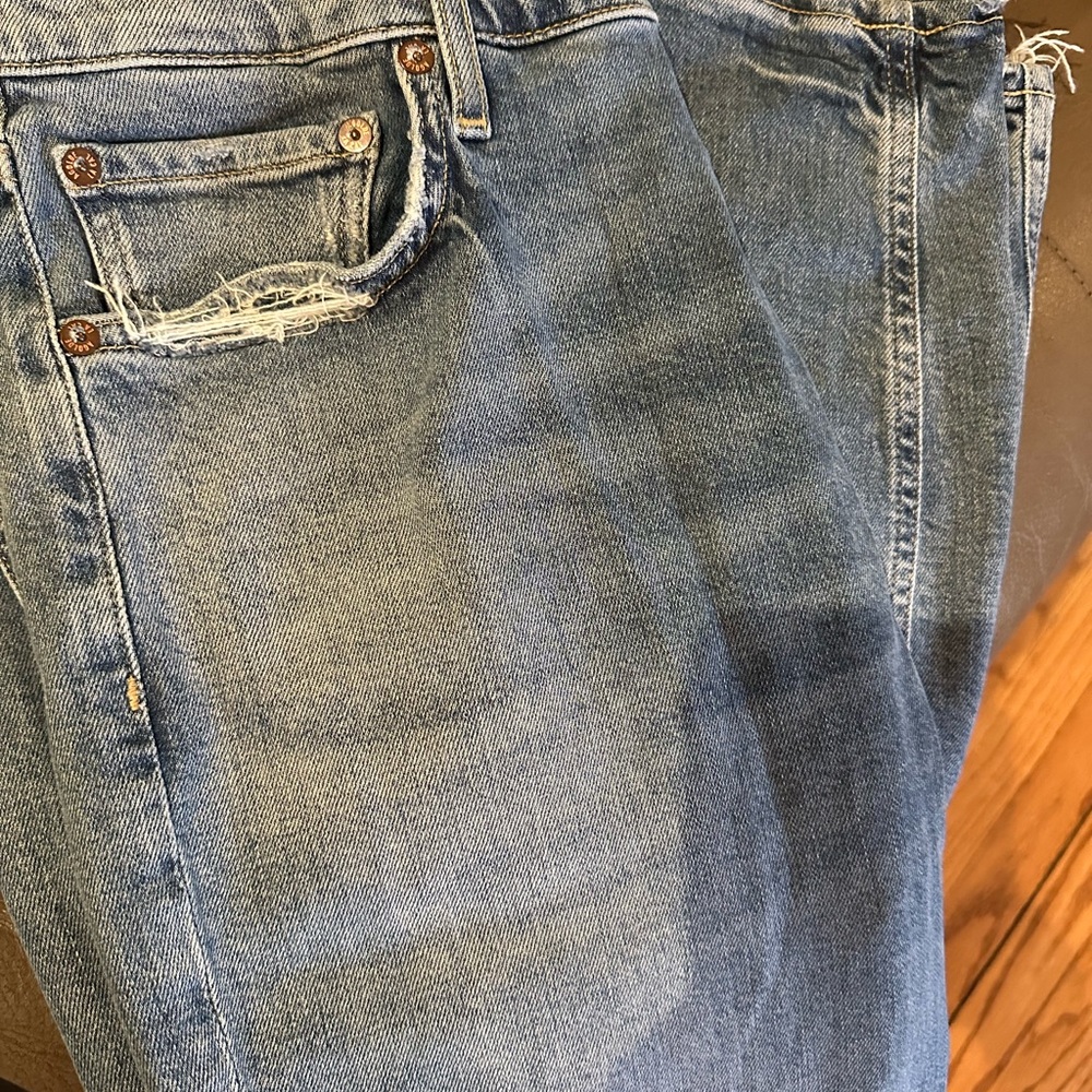Agolde Button fly stretch medium Blue Straight Leg Jeans Like New ….EUC - Picture 5 of 6